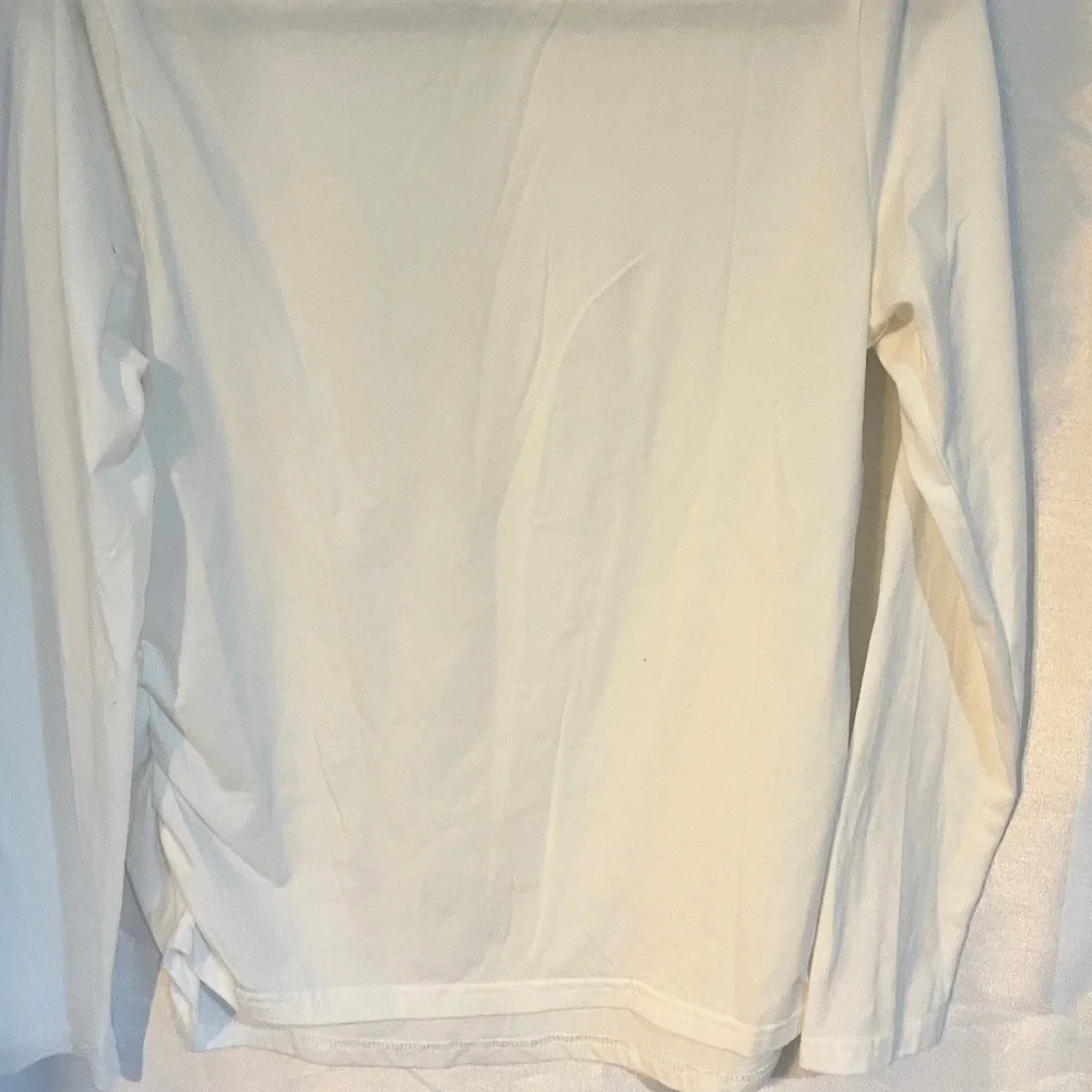 Women’s SHEIN White Long Sleeve Maternity Ruched Top Size L - Picture 2 of 7